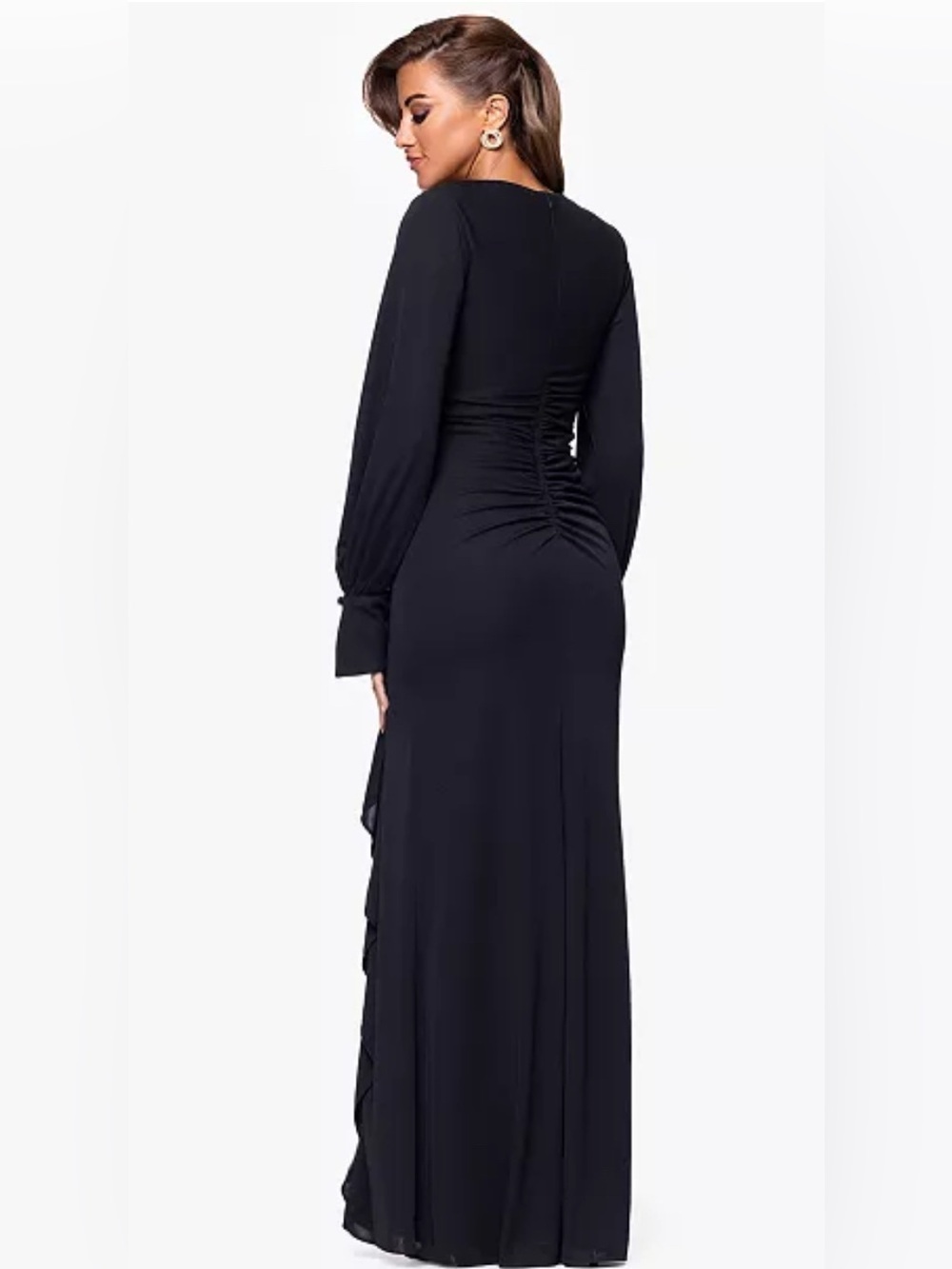 XSCAPE
Women's Long Sleeve Side Slit Jersey Dress - Picture 4 of 7